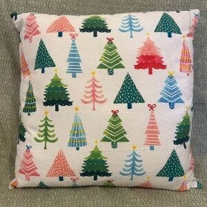 Festive Christmas Tree Pillow in soft flannel. 18”x18”.